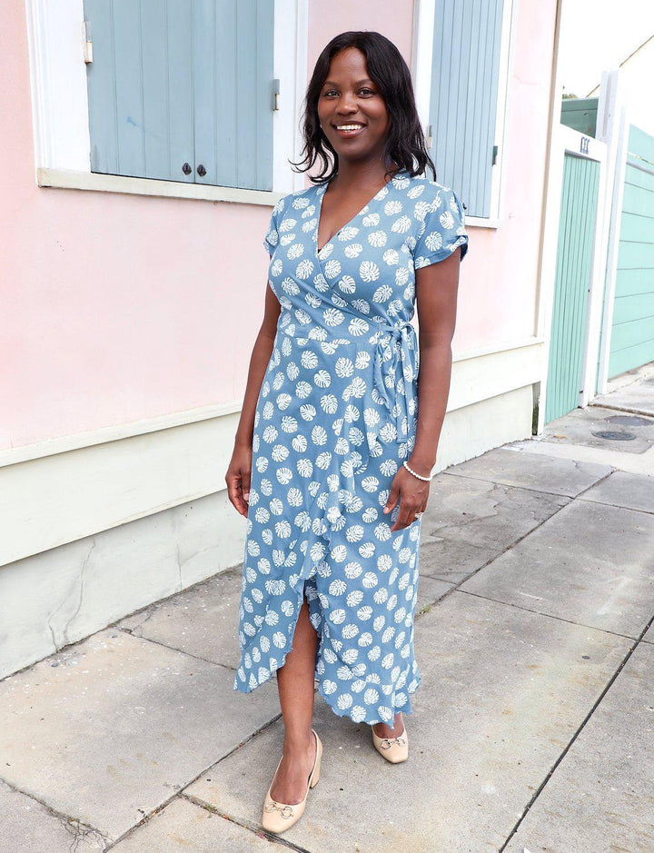 Monstera Organic Wrap Dress - Passion Lilie