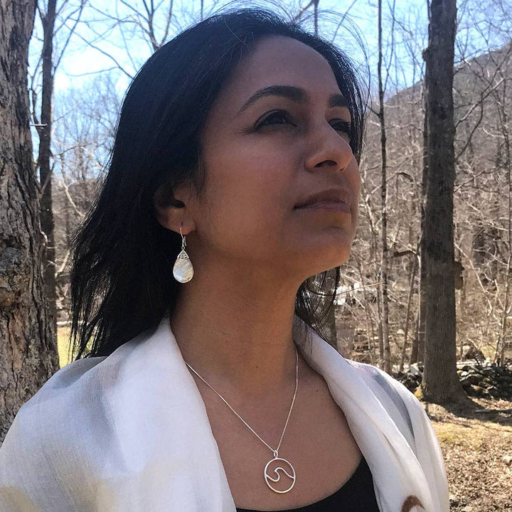 Mother-of-pearl Teardrop Earrings - Sterling Silver, Indonesia - Passion Lilie
