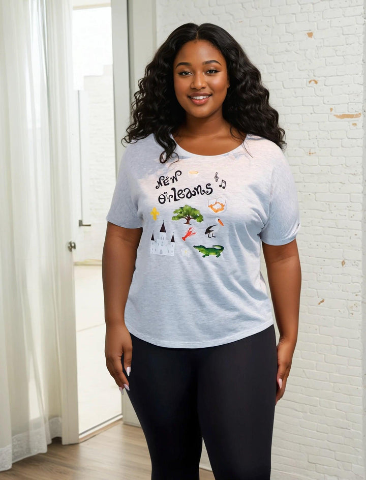 New Orleans Eco - Triblend Flowy Tee : Fair Trade - Passion Lilie