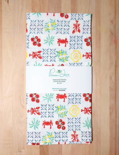New Orleans Riviera Cotton Tea Towel - Passion Lilie