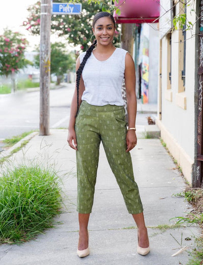 Olive Crop Pants : Pre - Loved - Passion Lilie