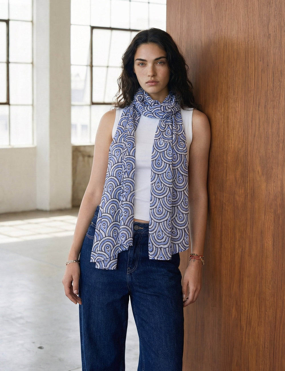 Peacock Blue Scarf - Passion Lilie