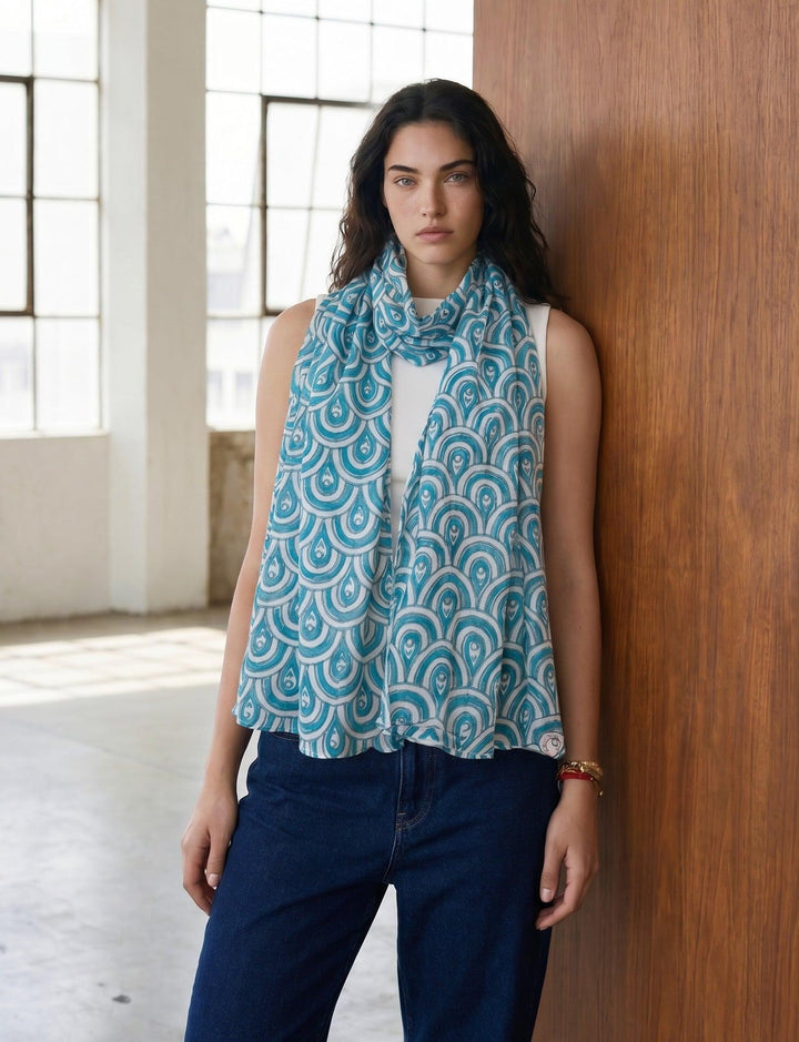Peacock Teal Scarf - Passion Lilie