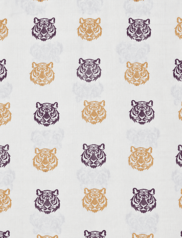 Purple &amp; Gold Tiger Tea Towel - Passion Lilie