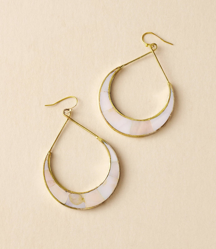 Rajani Crescent Mother of Pearl Hoop Earrings - Passion Lilie