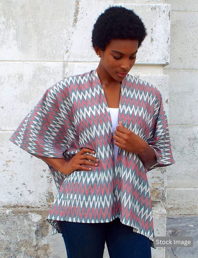 Red Zig Zag Poncho : Pre - Loved - Passion Lilie