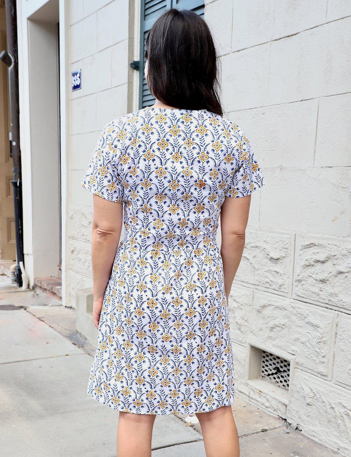 Retro Floral Organic Cotton Button Dress - Passion Lilie