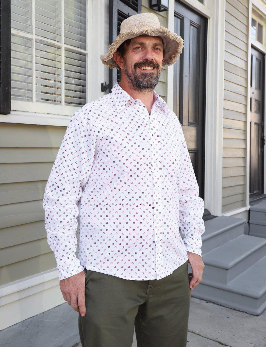 Rohit Red and White Button Down Shirt