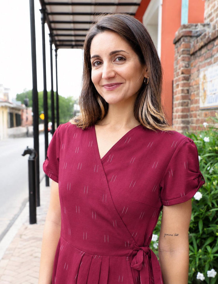 Rubina Organic Cotton Wrap Dress - Passion Lilie