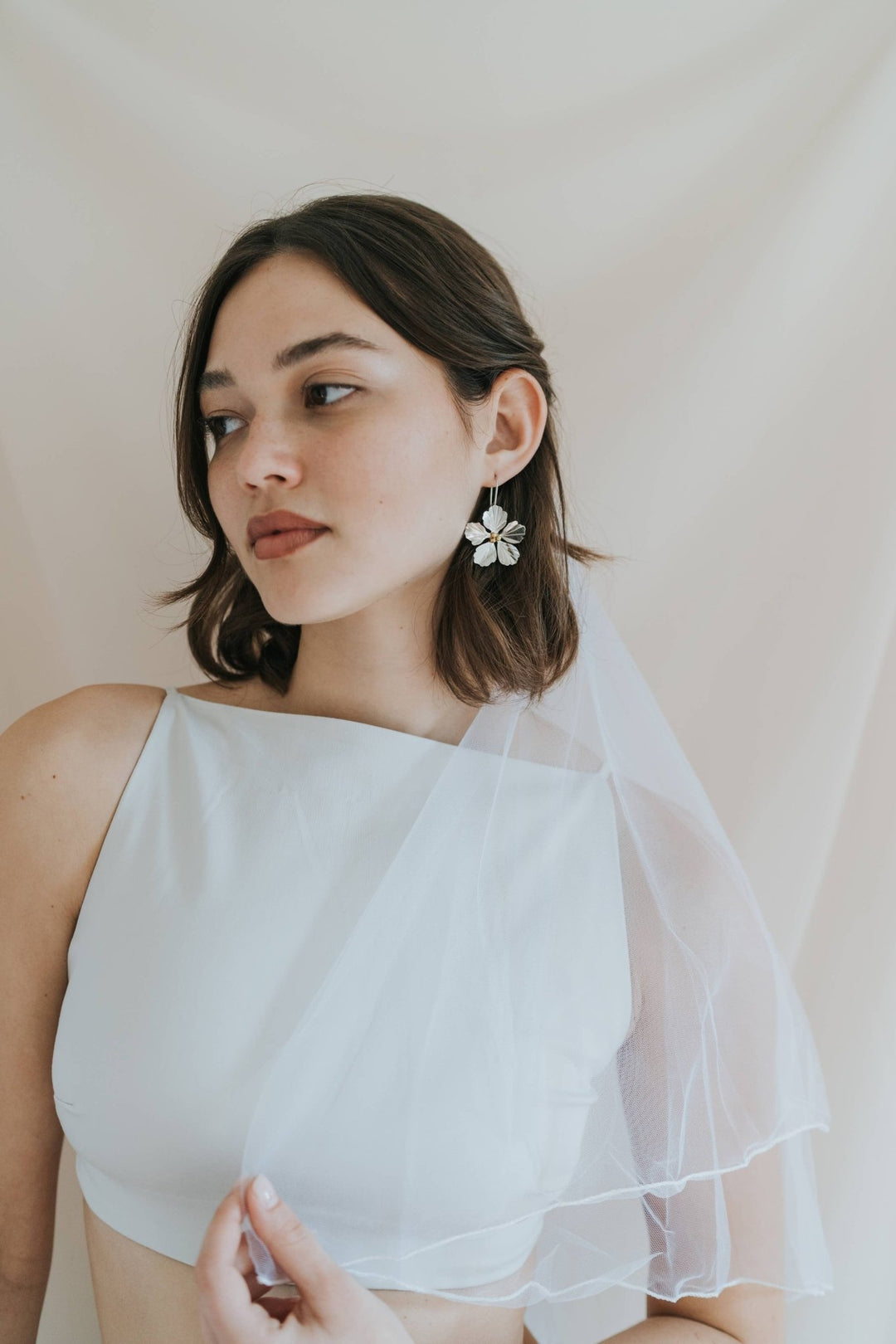 Sayuri Flower Silver Drop Earrings - Passion Lilie