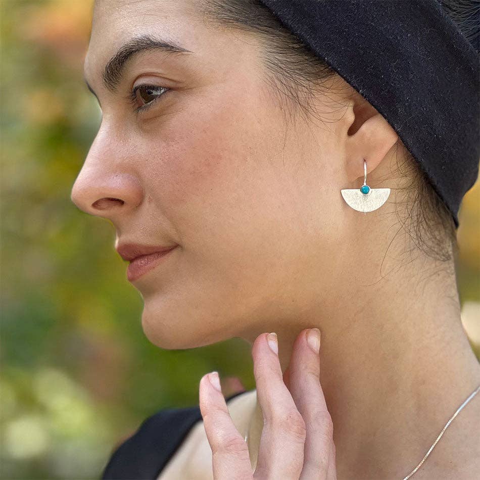 Shoot For The Moon Earrings - Sterling Silver, Indonesia - Passion Lilie