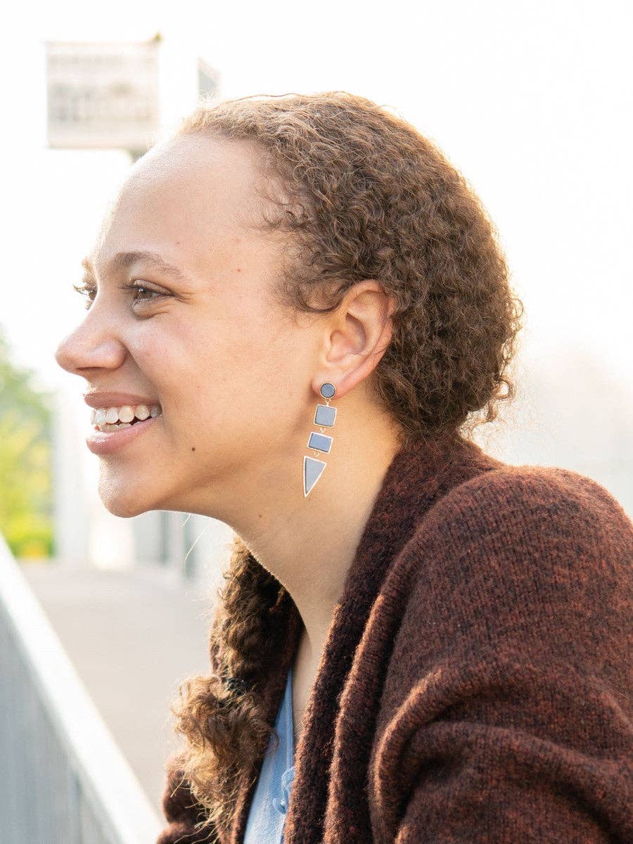 Slate To The Point Earrings - Passion Lilie