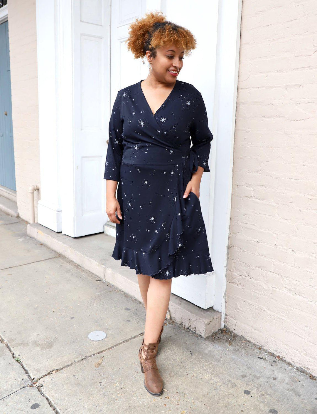 Solar Organic Wrap Dress - Passion Lilie