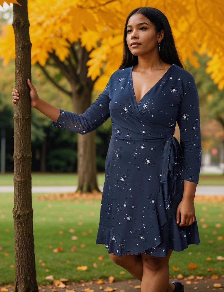 Solar Organic Wrap Dress - Passion Lilie