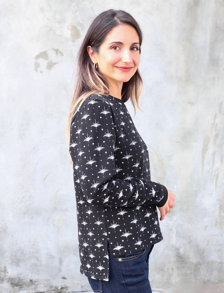 Solstice Black Organic Fleece Sweater - Passion Lilie - Fair Trade - Sustainable Fashion