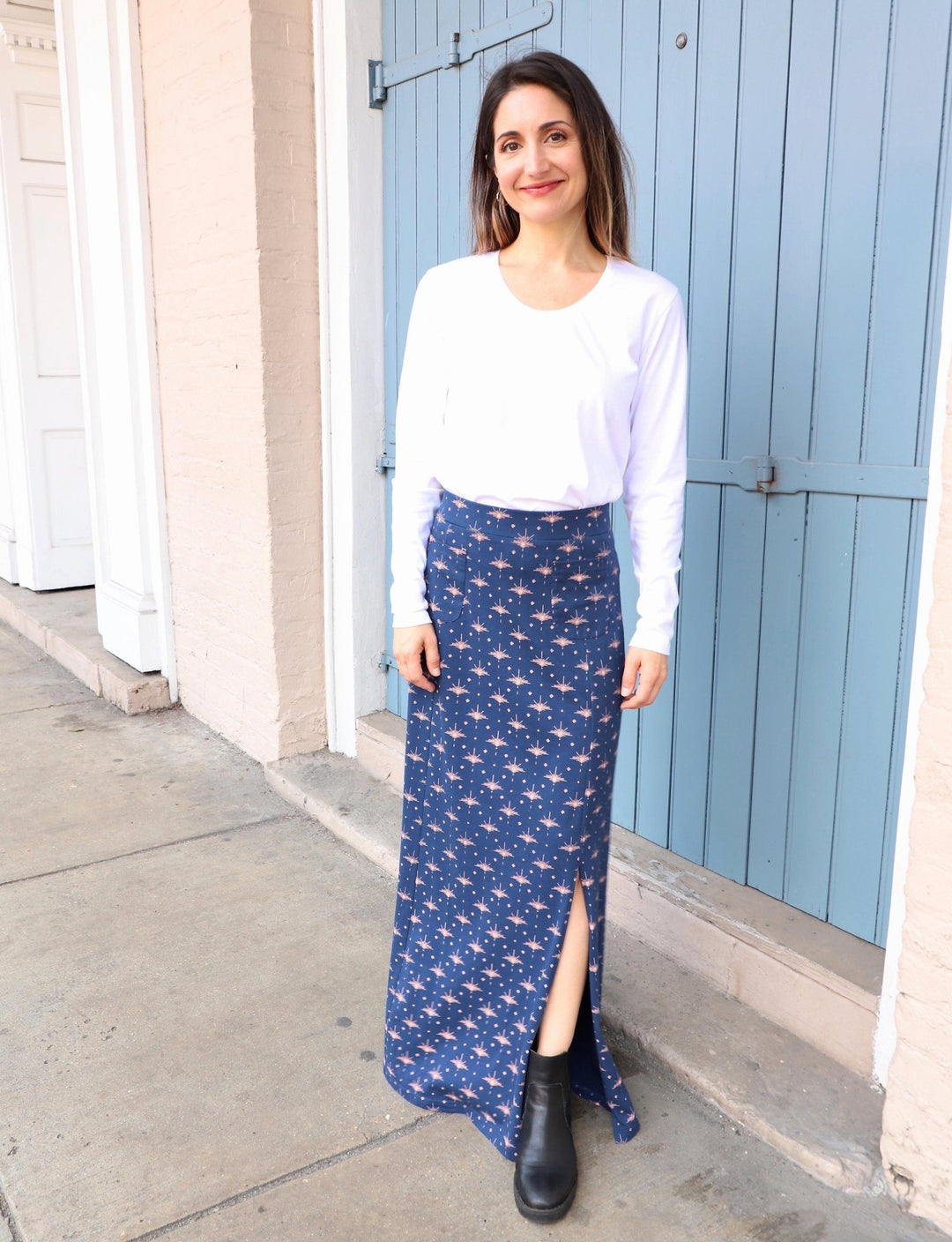 Solstice Blue Organic Maxi Skirt - Passion Lilie - Fair Trade - Sustainable Fashion