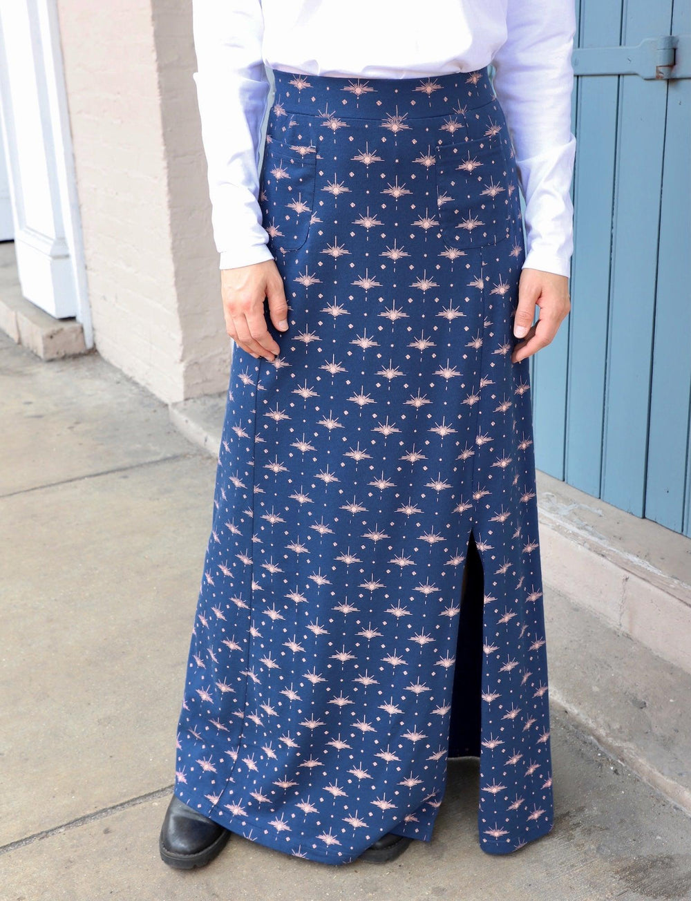 Solstice Blue Organic Maxi Skirt - Passion Lilie - Fair Trade - Sustainable Fashion