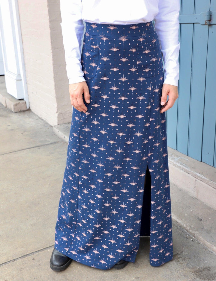 Solstice Blue Organic Maxi Skirt - Passion Lilie - Fair Trade - Sustainable Fashion