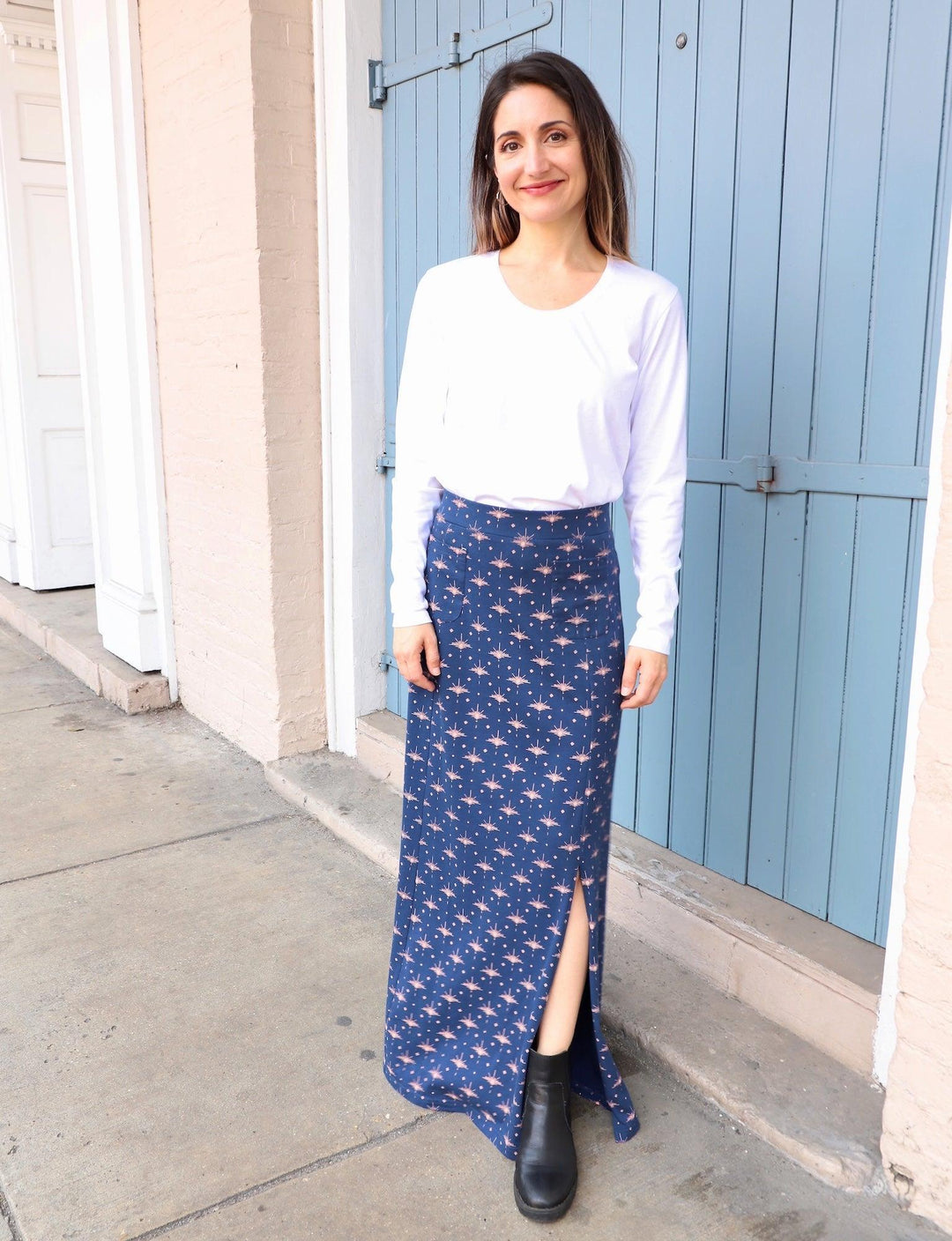 Solstice Blue Organic Maxi Skirt - Passion Lilie - Fair Trade - Sustainable Fashion