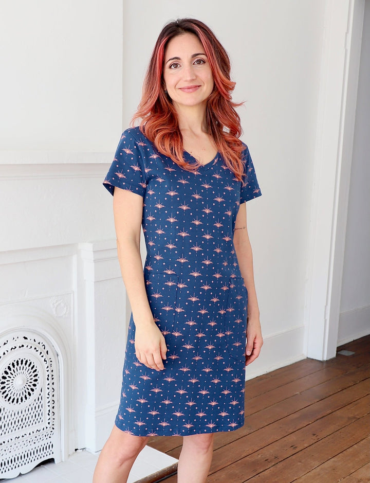 Solstice Blue Organic Shift Dress - Passion Lilie