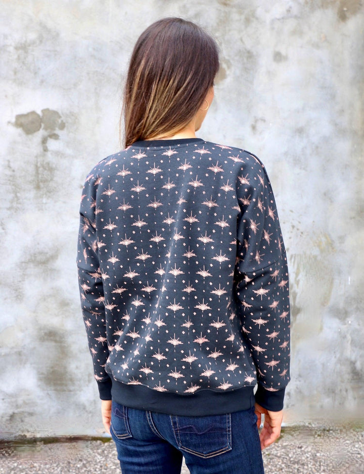 Solstice Navy Organic Fleece Sweater - Passion Lilie - Fair Trade - Sustainable Fashion