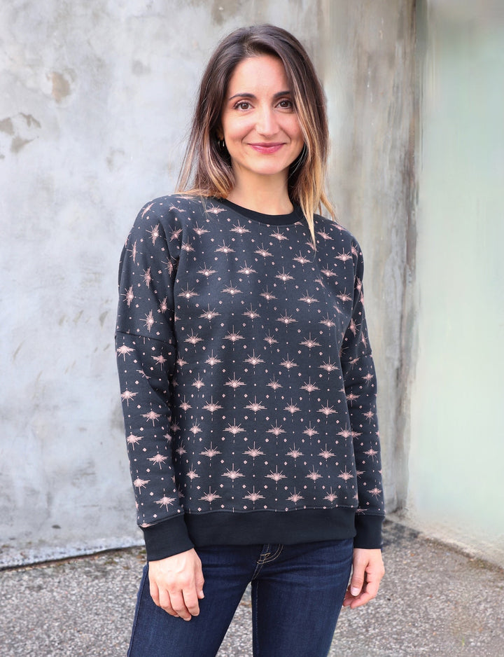 Solstice Navy Organic Fleece Sweater - Passion Lilie - Fair Trade - Sustainable Fashion