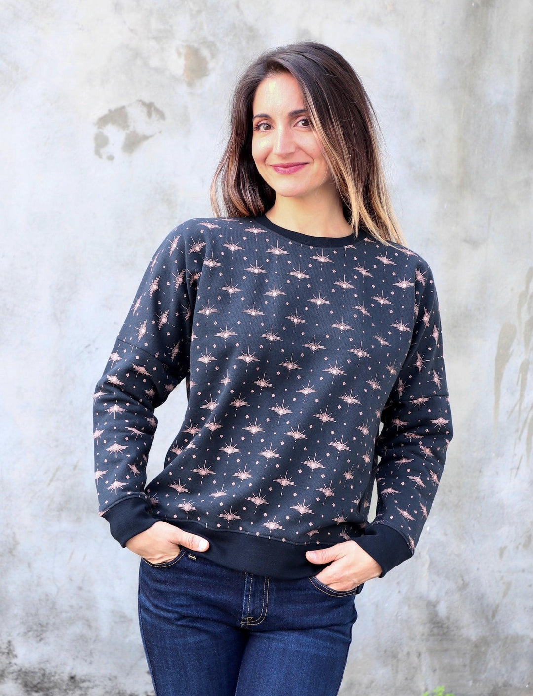 Solstice Navy Organic Fleece Sweater - Passion Lilie - Fair Trade - Sustainable Fashion