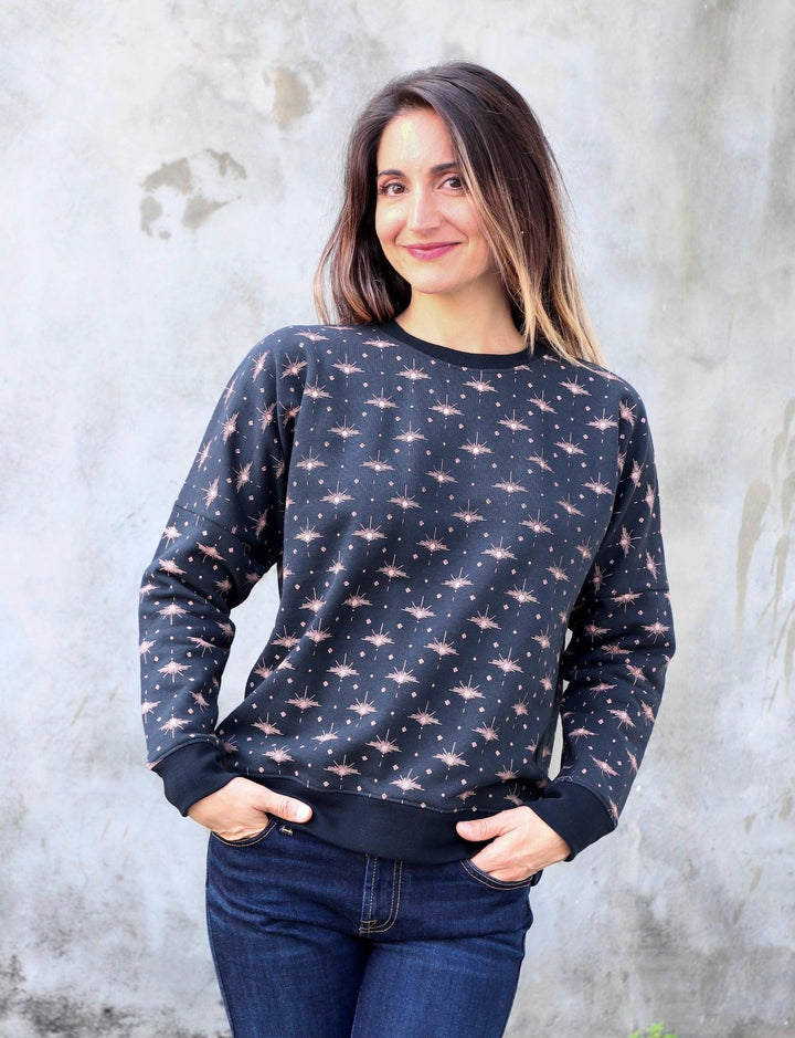 Solstice Navy Organic Fleece Sweater - Passion Lilie - Fair Trade - Sustainable Fashion
