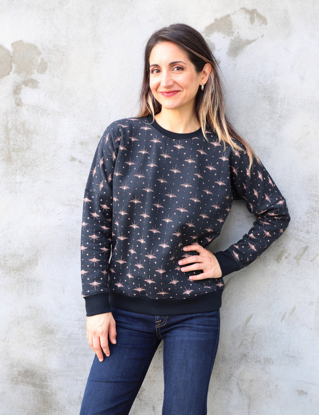 Solstice Navy Organic Fleece Sweater - Passion Lilie - Fair Trade - Sustainable Fashion