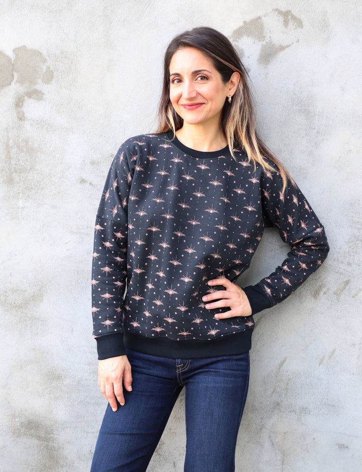 Solstice Navy Organic Fleece Sweater - Passion Lilie - Fair Trade - Sustainable Fashion