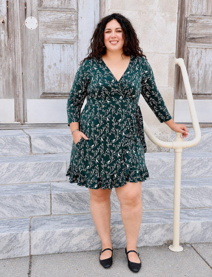 Songbird Organic Wrap Dress - Passion Lilie