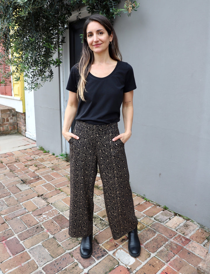 Starlight Organic Wide Leg Crop Pants - Passion Lilie - Fair Trade - Sustainable Fashion