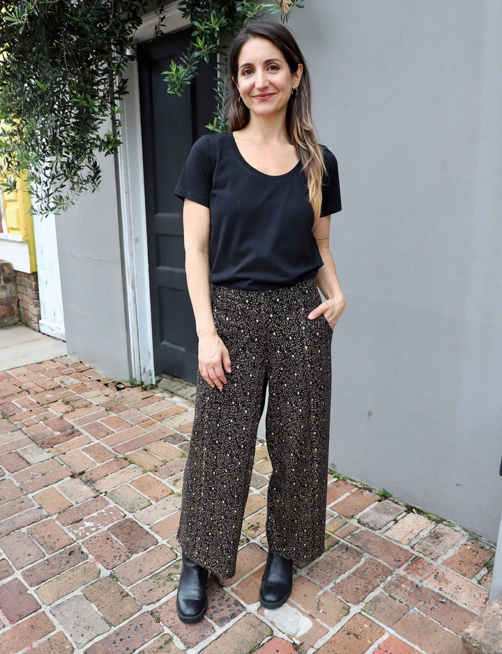 Starlight Organic Wide Leg Crop Pants - Passion Lilie - Fair Trade - Sustainable Fashion