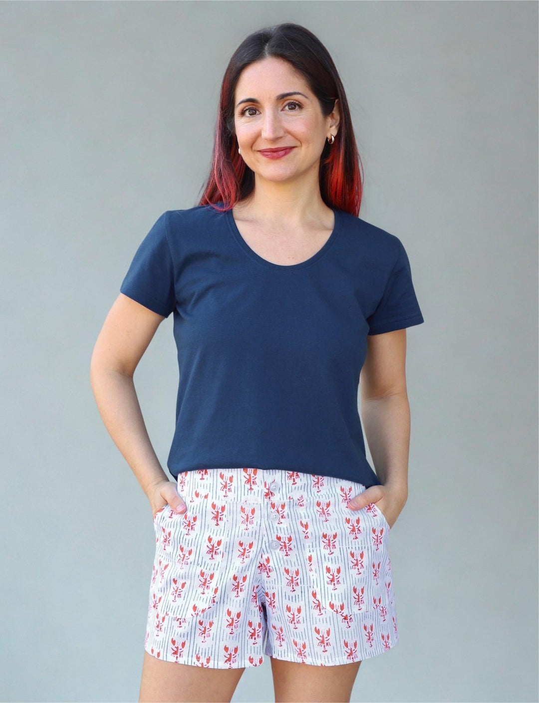 Striped Crawfish Organic Cotton Shorts - Passion Lilie