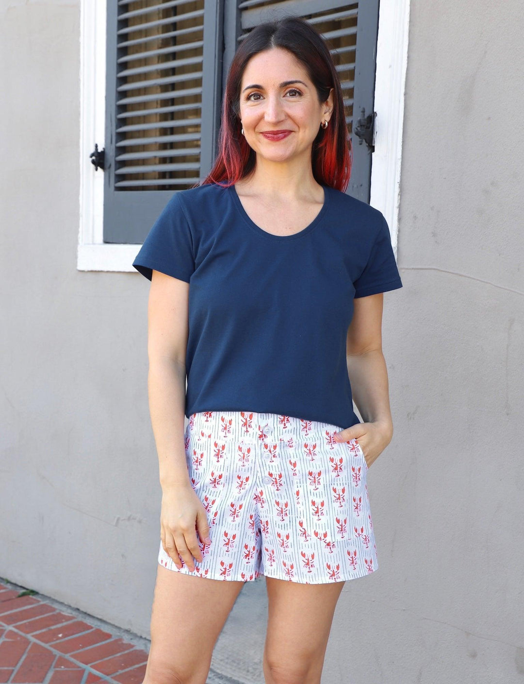 Striped Crawfish Organic Cotton Shorts - Passion Lilie