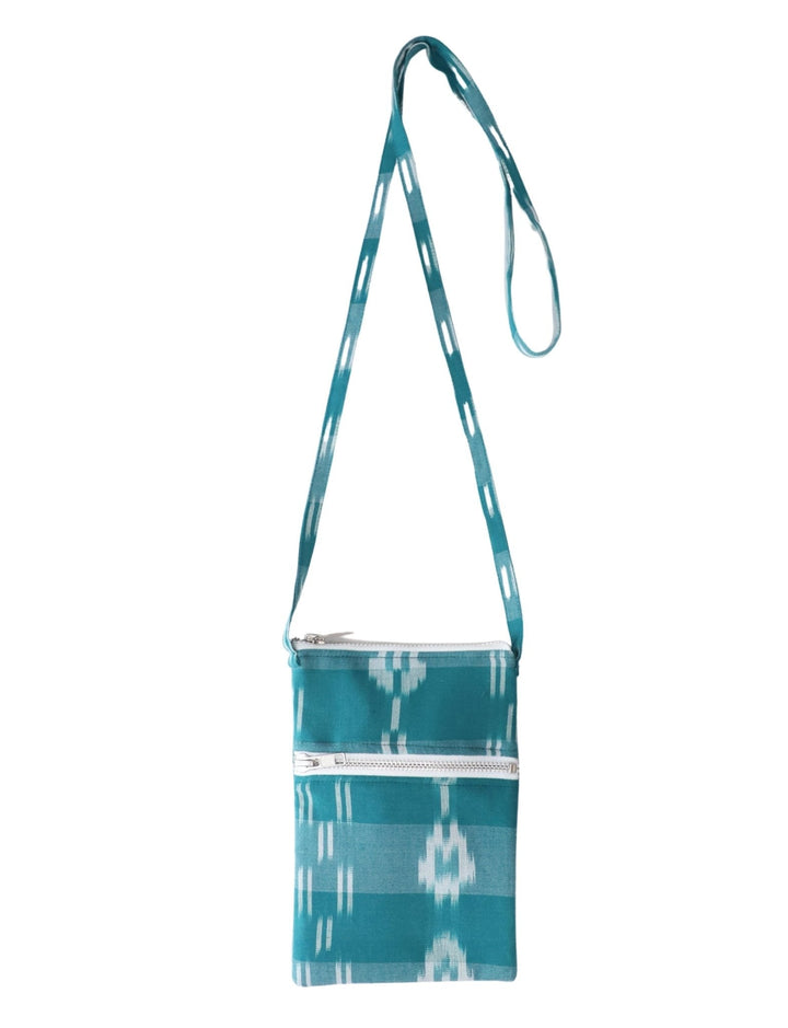 Teal Ikat Handwoven Cotton Fabric by the Yard - Passion Lilie