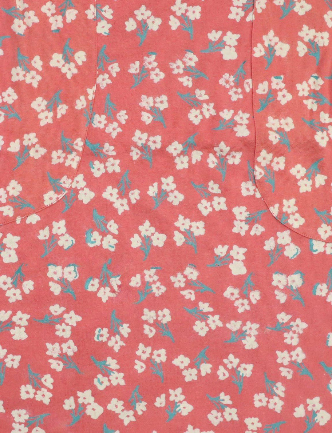 Terracotta Rose Small Floral Block Printed Cotton Fabric by the Yard - Passion Lilie