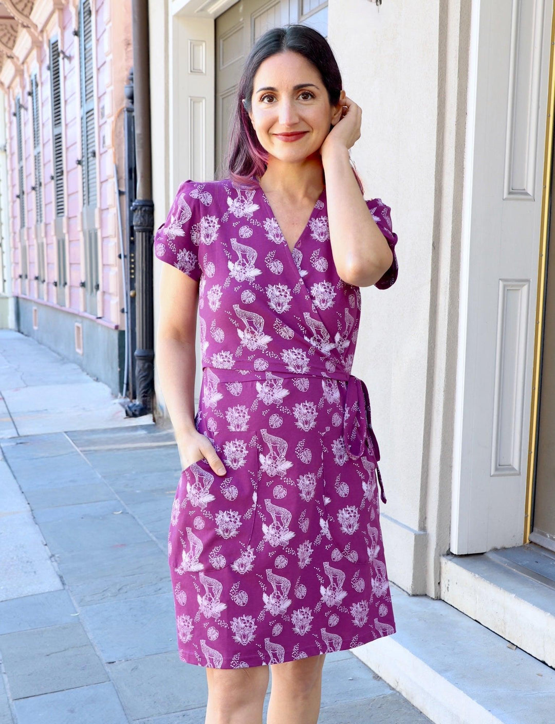 Tiger Bloom Organic Wrap Dress - Passion Lilie