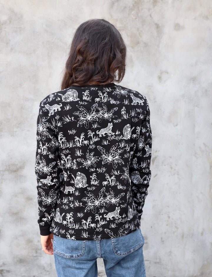 Tigress Black Organic Fleece Sweater - Passion Lilie