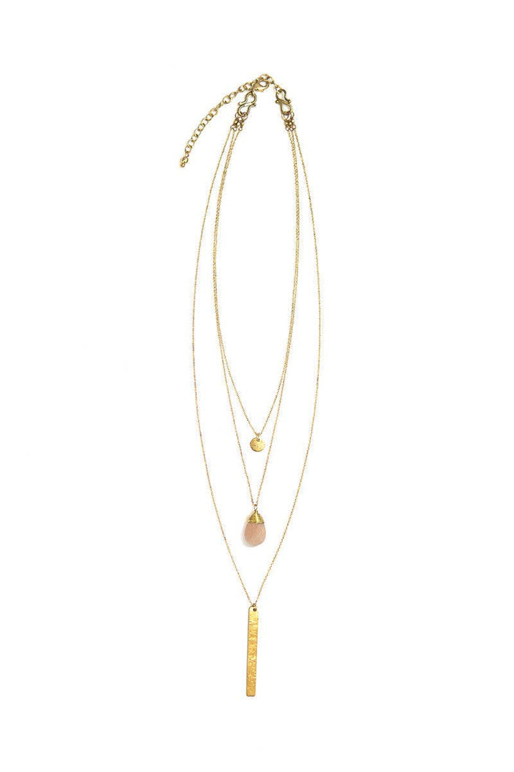 Triple Strand Multi-Way Pendant Necklace - Brass - Passion Lilie