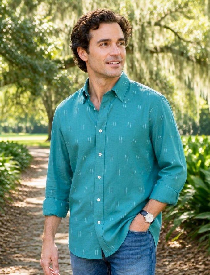 Turquoise Ikat Men&