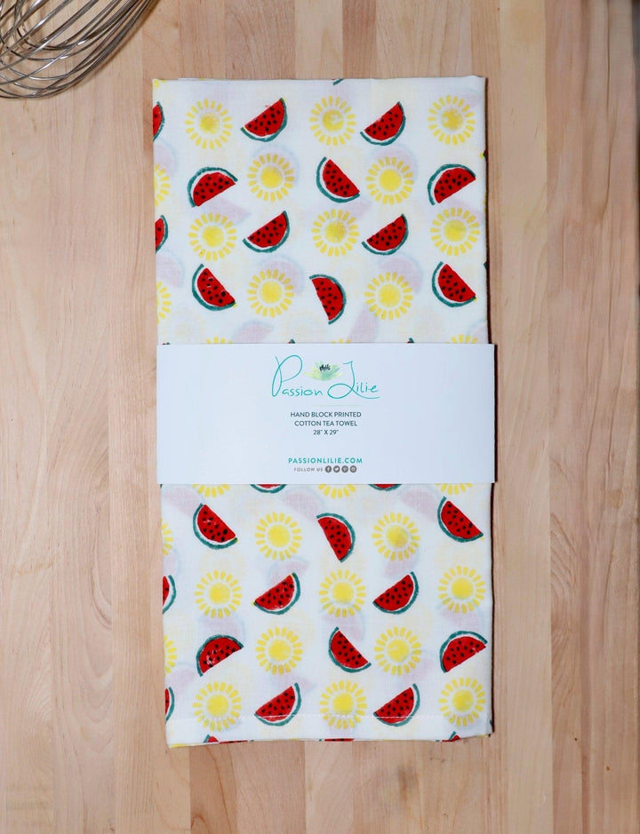 Watermelon &amp; Sun Cotton Tea Towel - Passion Lilie