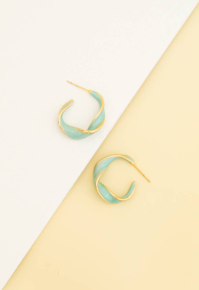 With a Twist Hoops in Mint - Passion Lilie