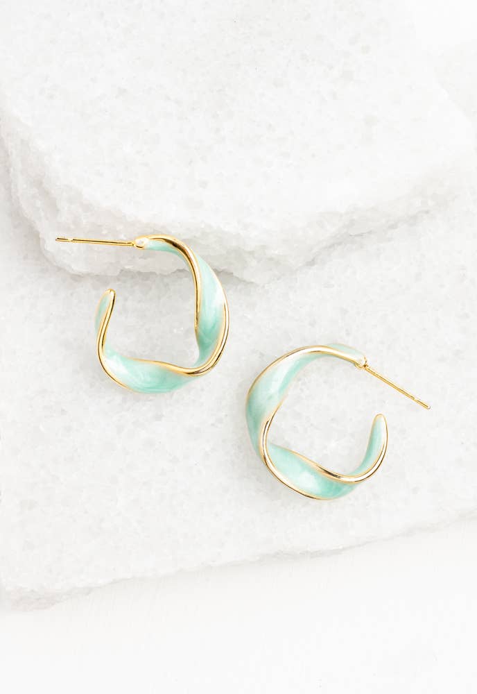 With a Twist Hoops in Mint - Passion Lilie