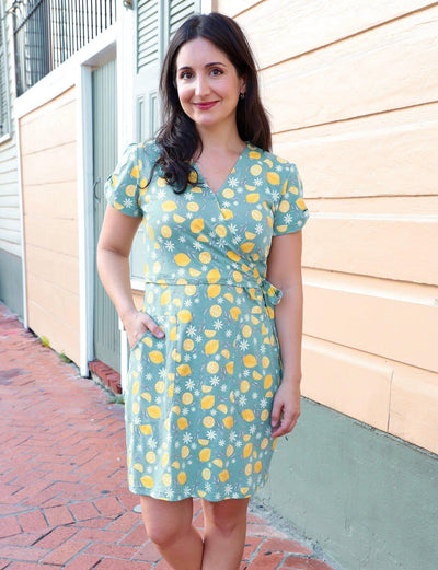 Zesty Lemon Organic Wrap Dress - Passion Lilie