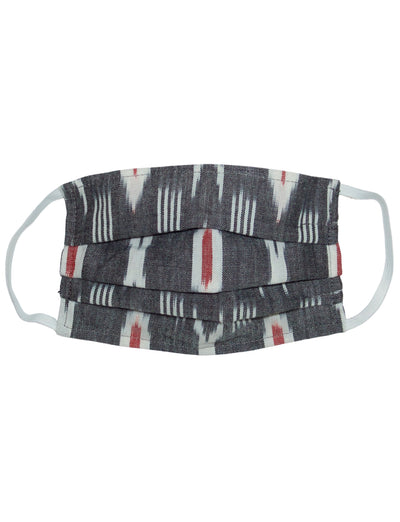 Grey with Red Cotton Face Mask - Passion Lilie - Fair Trade - Sustainable Fashion