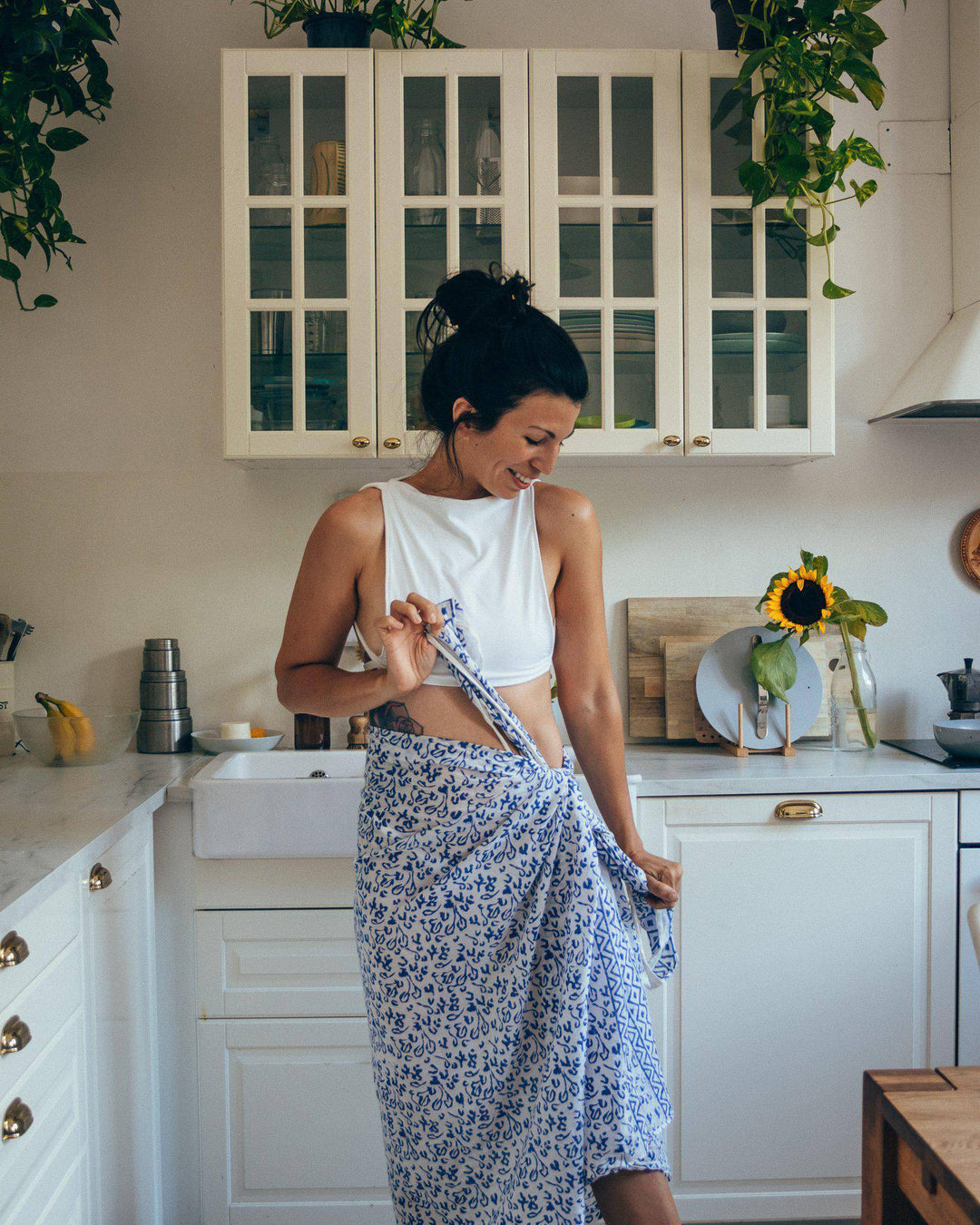 Abstract Blue Sarong - Passion Lilie