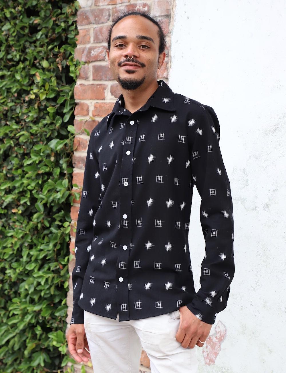 Apollo Black Button Down Cotton Shirt | Passion Lilie