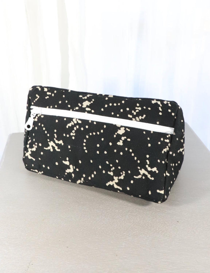 Black Toiletry Bag- Dots or Floral - Passion Lilie