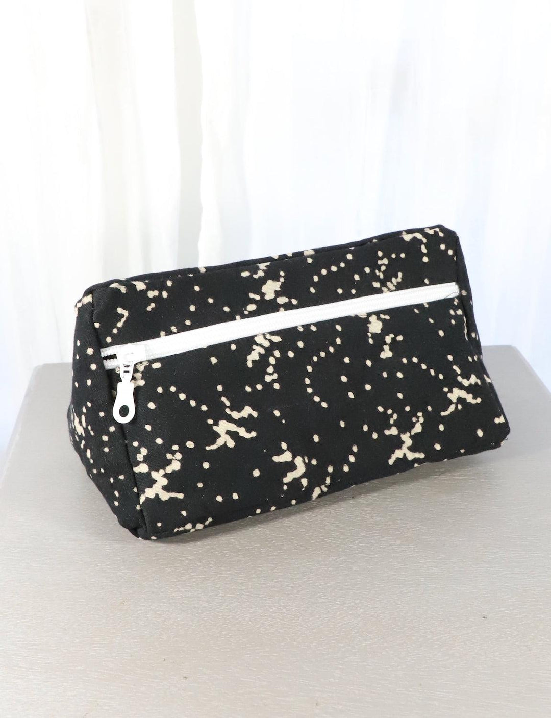 Black Toiletry Bag- Dots or Floral - Passion Lilie